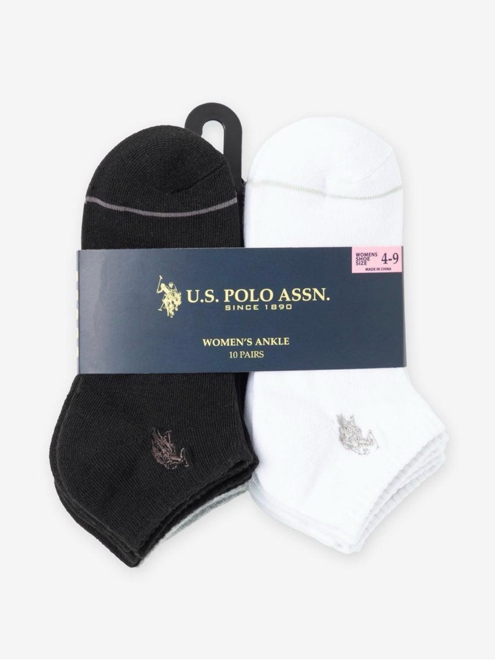 Polo by Ralph Lauren Black & White Women's Ankle Socks - 10 Pack